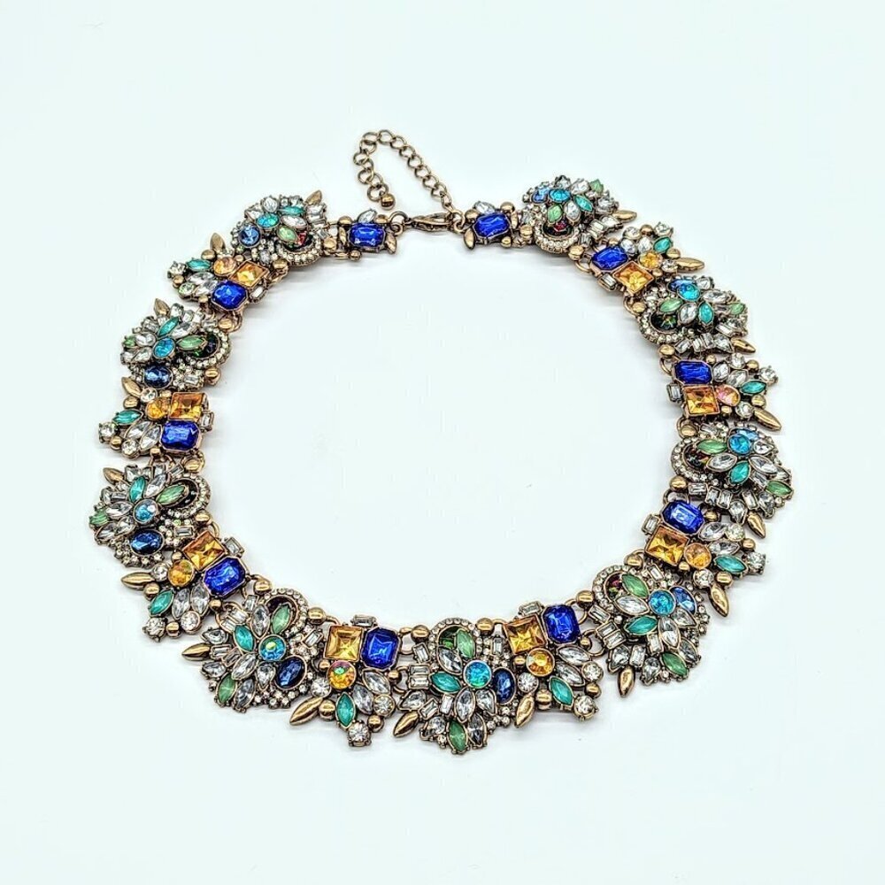 Multicolor Rhinestone Crystal Statement Necklace - image 2